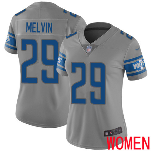Detroit Lions Limited Gray Women Rashaan Melvin Jersey NFL Football #29 Inverted Legend->women nfl jersey->Women Jersey
